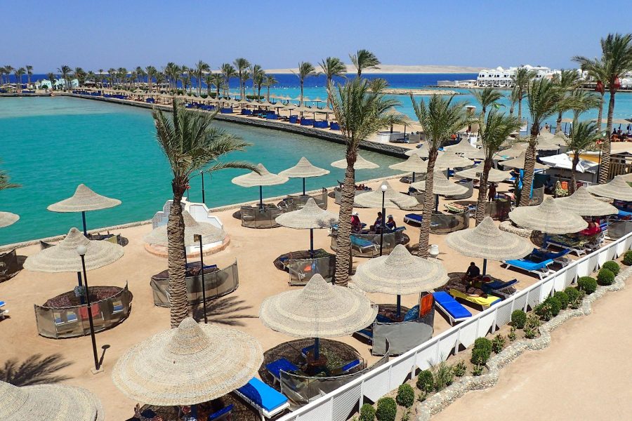 Luxury beach resort in Hurghada on Egypt's Red Sea coast