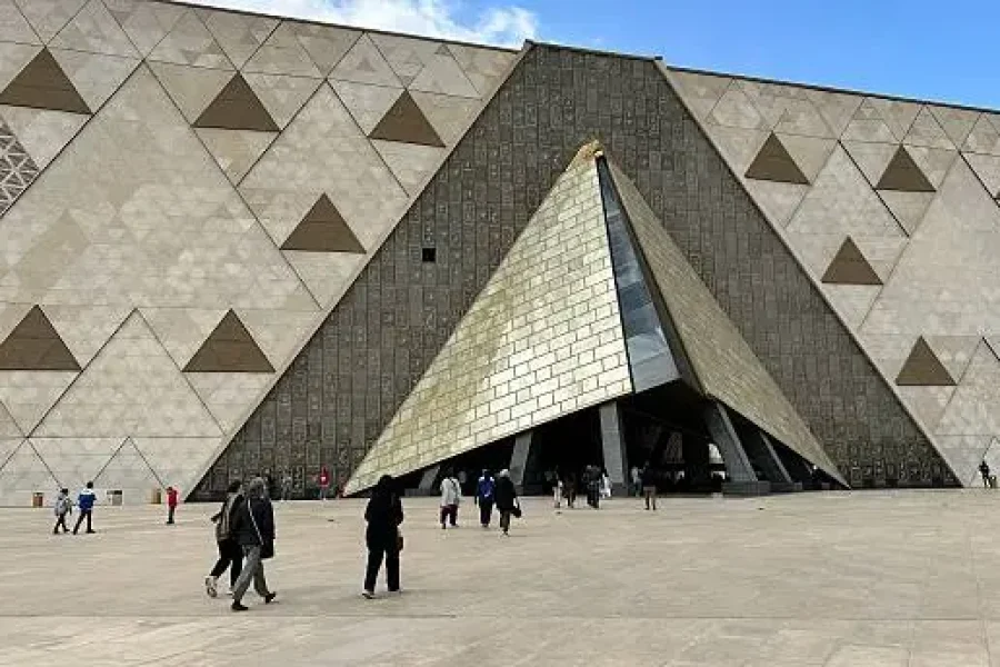 The Great Pyramids of Giza during the best time to visit Egypt with clear blue skies